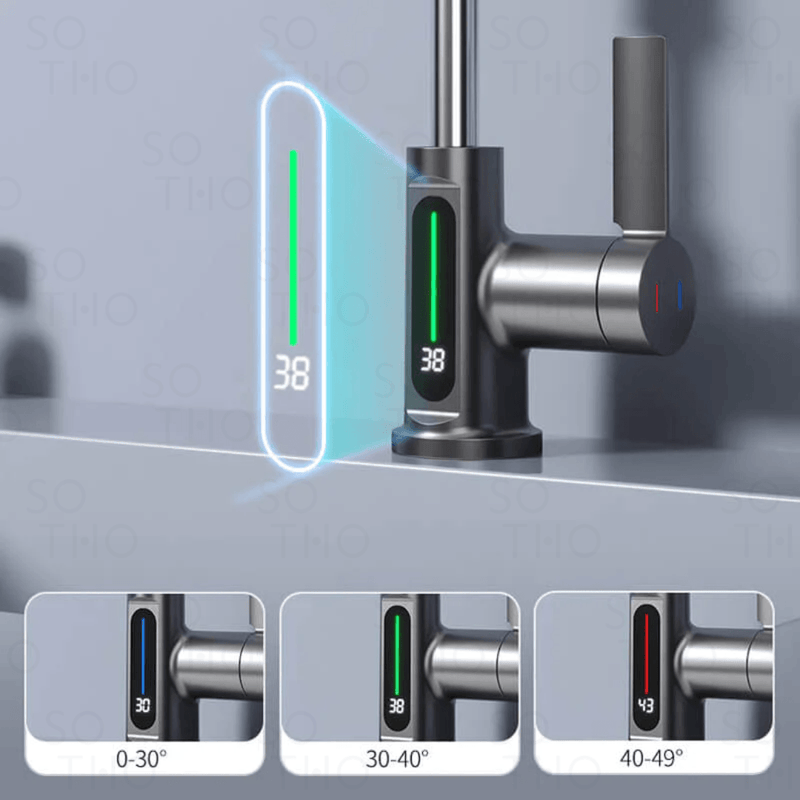 Torneira Versato com Monocomando Display Digital e Mangueira Extensível - Disponível em 4 Cores - OfertaExpressa